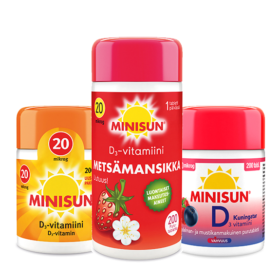 Minisun D-vitamiini 20 mikrog. 200 tabl.