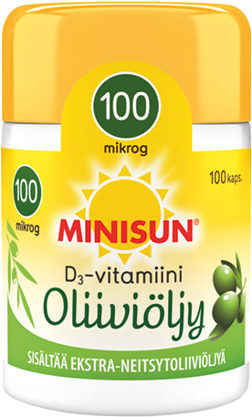 Minisun D-vitamiini Oliiviöljy 50/100mikrog. 150/100 kaps.