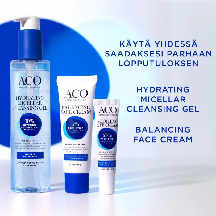 Aco Face Cleanser Gel/Face Cream/ Soothing Eye Cream 200/50/15 ml