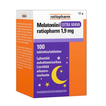 Melatoniini Extra Vahva 1,9 mg ratiopharm 100 tabl.