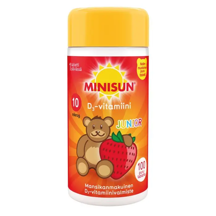 Minisun Junior D-vitamiini Nalle 100 + 25 tabl.