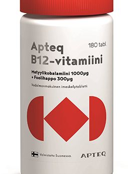 Apteq B12 metyylikobalamiini 1000 mikrog 180 tabl.