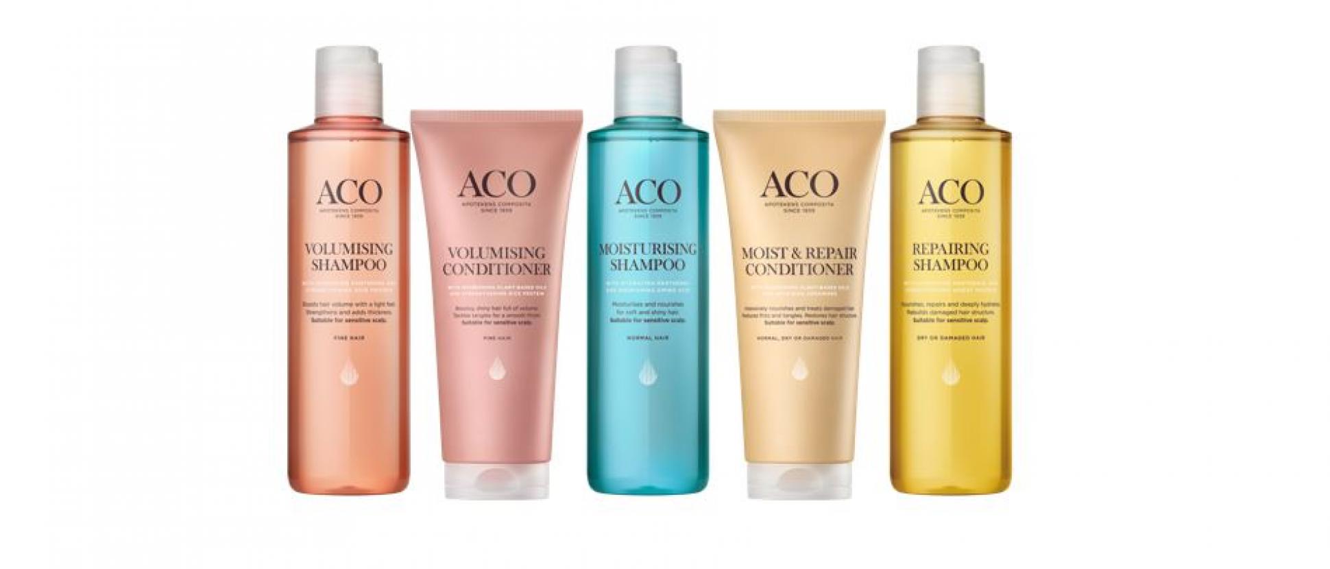 Aco hair Care shampoo 250 ml tai hoitoaine 200 ml